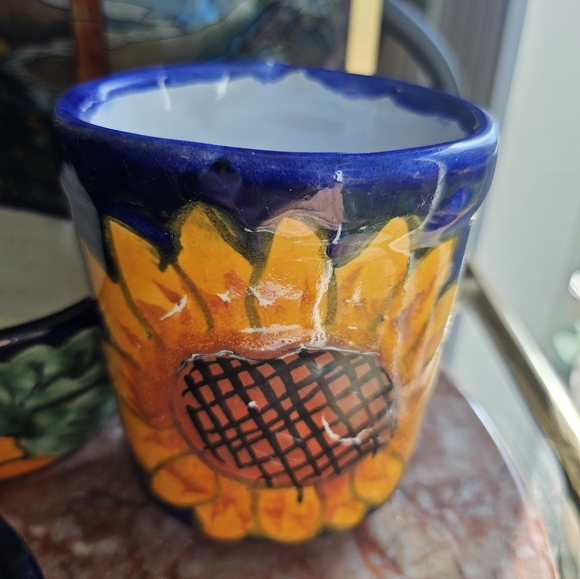 Vintage Talavera Sunflower Bathroom Set - Picture 7 of 8
